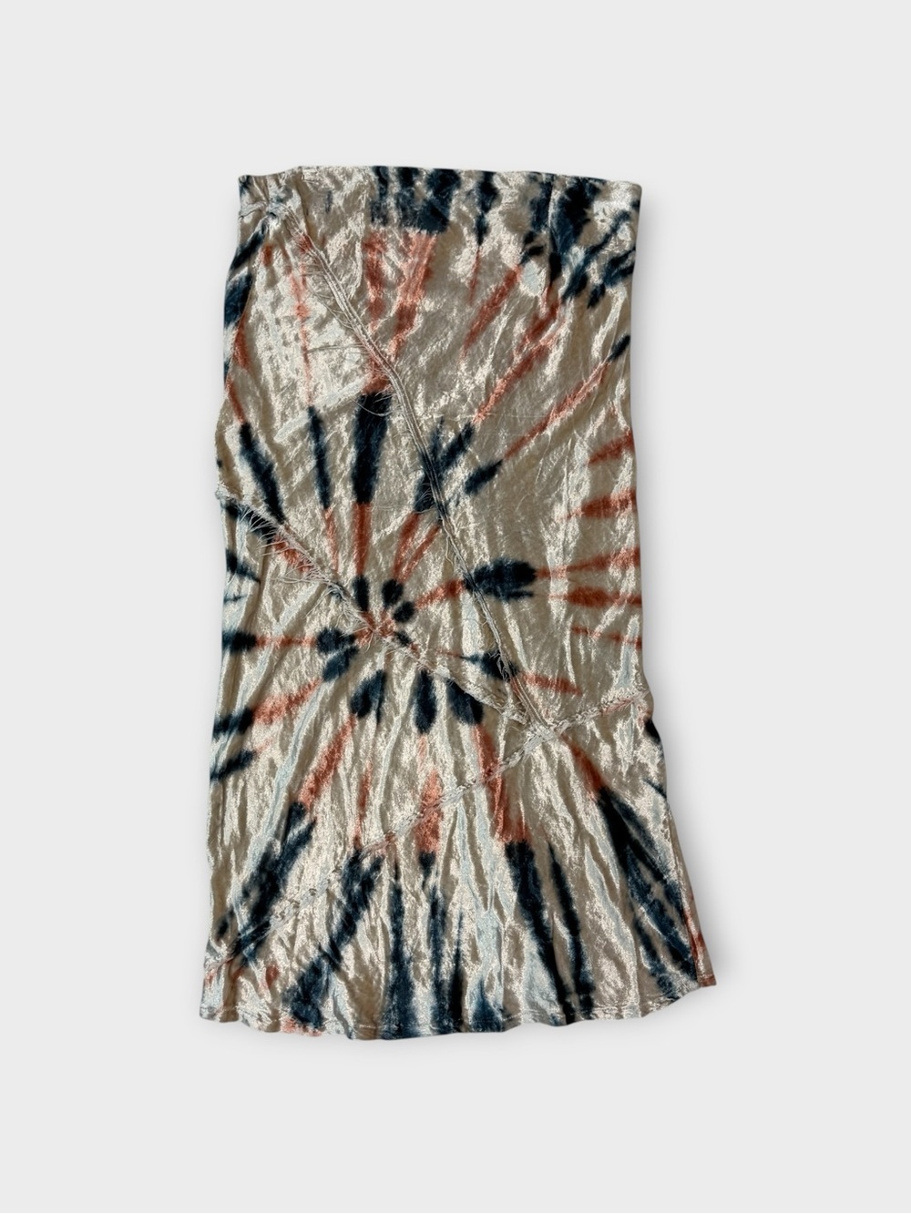 Free People Tie-Dye Velvet Burnout Midi Skirt Boho Festival Y2K Size XL